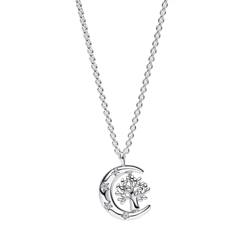 Pandora Celestial moon sterling silver necklace withcubic  Clear Mittellange Halskette