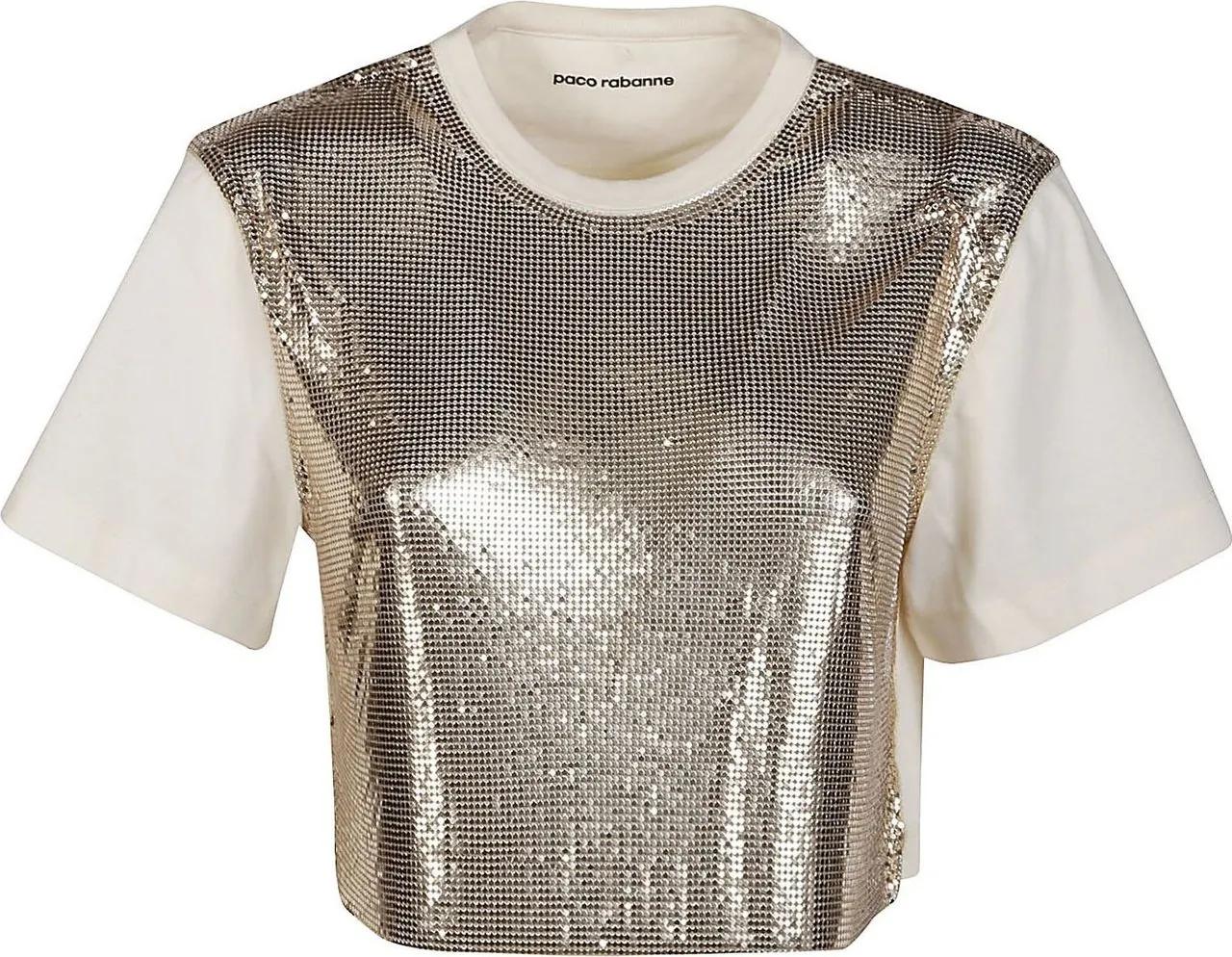 Thumbnail - Paco Rabanne - Cropped T-shirt Nude & Neutrals - Größe 36 - beige
