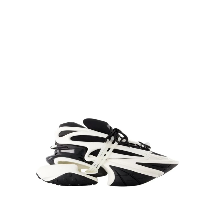 Balmain Unicorn Sneakers Leather Black White Multicolor Low Top Sneaker
