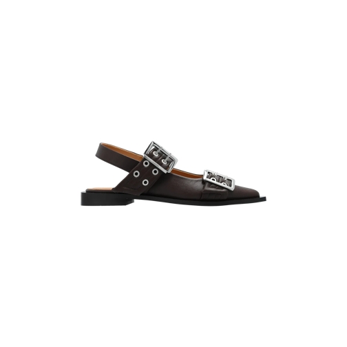 GANNI Pumps mit Schnalle 890 Chocolate Fondant Low-Top Sneaker