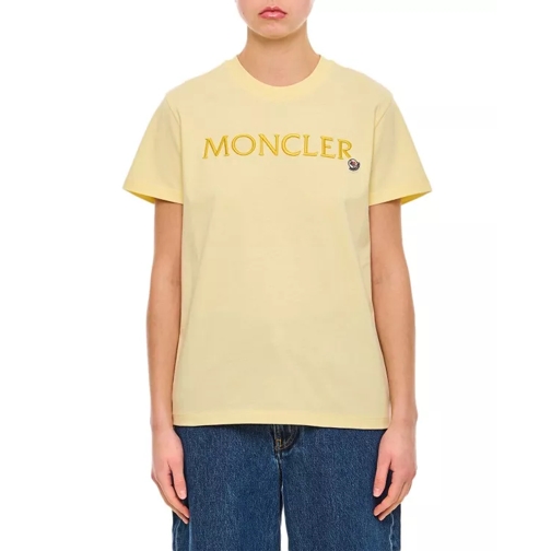 Moncler Regular T-Shirt W/Printed Front Logo Yellow 