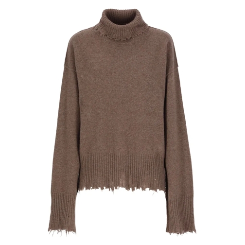 Uma Wang Pull à col roulé Brown Cashmere Sweater Brown