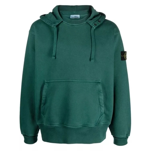 Stone Island  Compass-Patch Cotton Green Hoodie Green