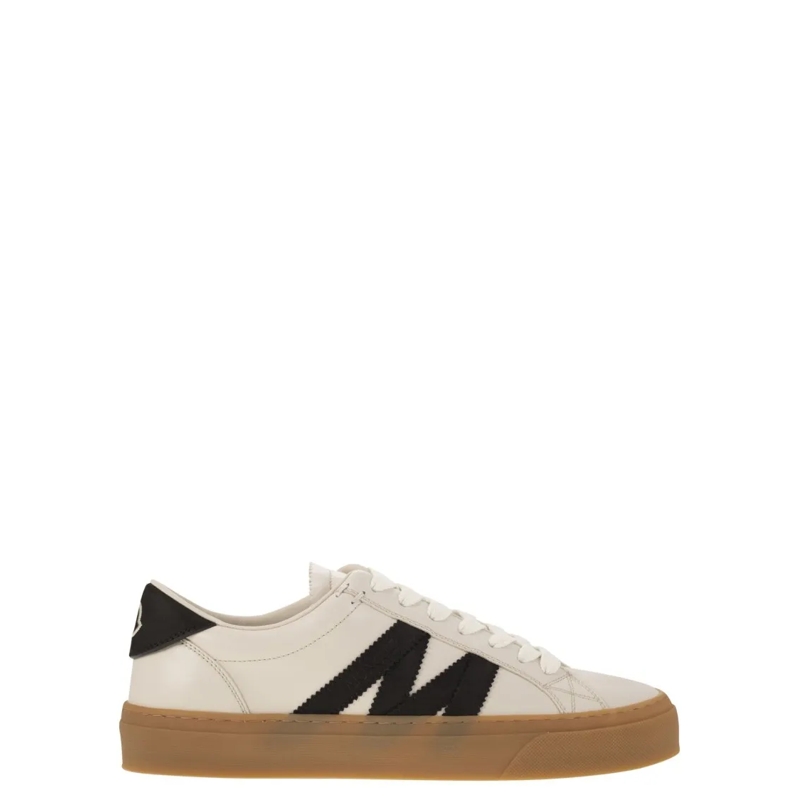 Moncler Low-Top-Sneaker Monaco2 - Leather And Nubuck Sneakers. Neutrals
