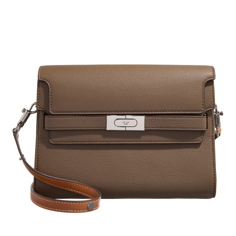 Tory Burch Schultertasche Lee Radziwill Color-Block Pebbled Shoulder Bag Wild Mushroom