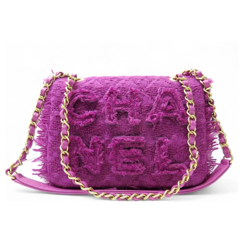 Chanel Crossbody Bag NEUE CHANEL HANDTASCHE AS0974 TWEED GIGANTISCHES L lila