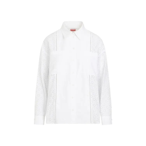 Kenzo Broderie Anglaise White Cotton Shirt White Camicie