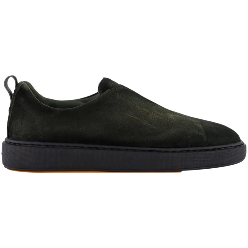 Santoni Loafer Heren Victor Sneaker Nubuck Groen grün