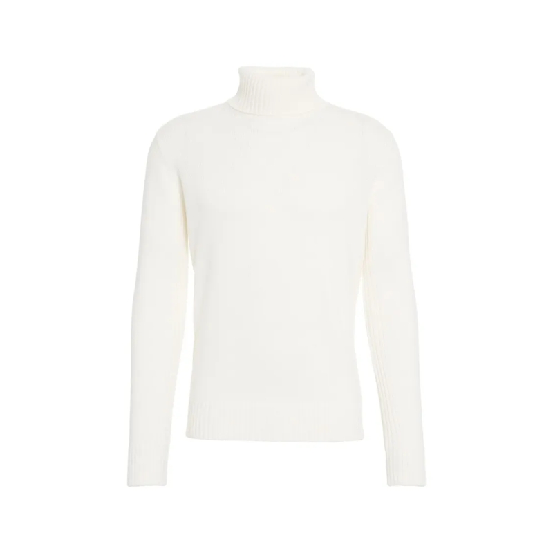 Kangra Pullover High-Collar Knit Sweater In Wool White
