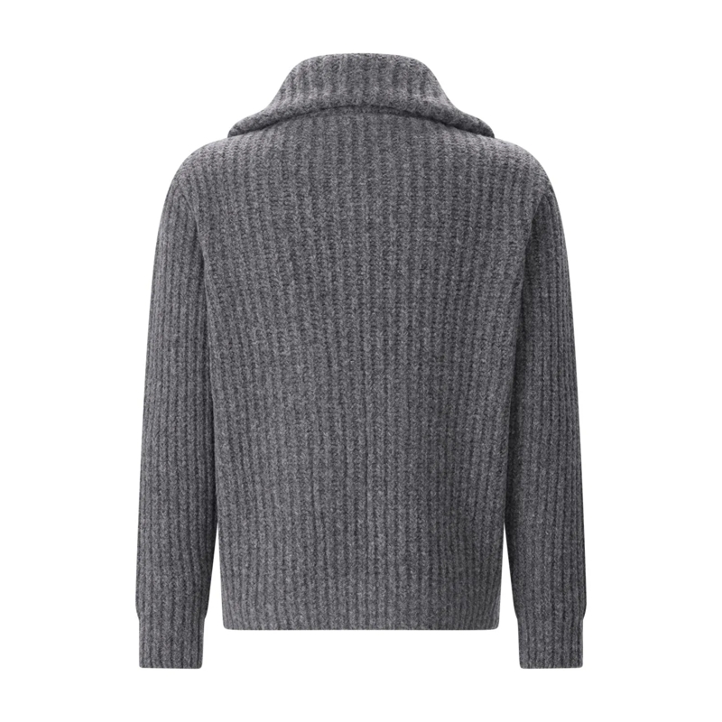 Roberto Collina Pullover Strickjacke aus Woll-Mix grau(Image 2)