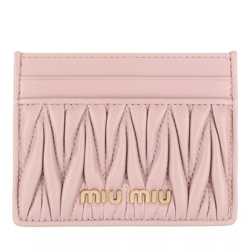 Miu Miu Matelassé Card Holder Nappa Leather Opale Korthållare