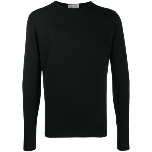 John Smedley Pullover Black Wool Crew Neck Jumper Black