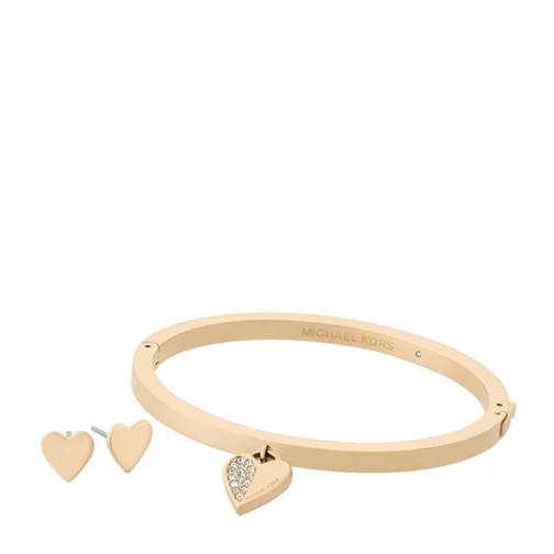 Michael Kors Ladies Gift Set Bangle Earrings Heart Gold 