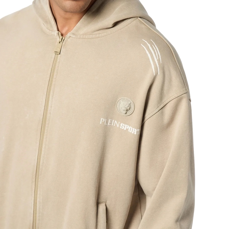 Plein Sport Top Kapuzen-Sweatjacket beige(Image 5)