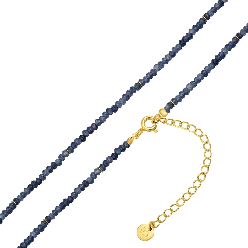 Glanzstücke München Mittellange Halskette Sterling Silber Halskette Chalcedon blau(Image 3)