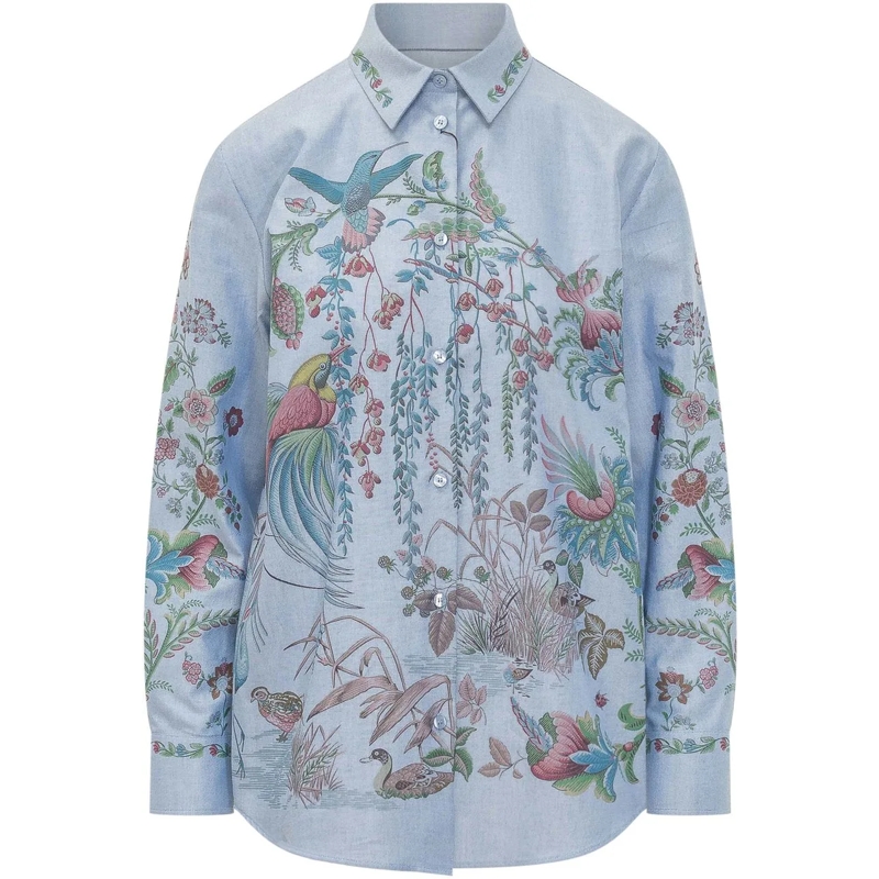 Etro Chemisier Reg Button-Up Shirt hellblau