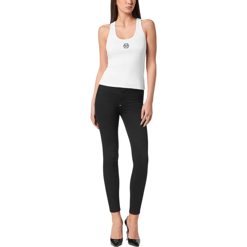 Philipp Plein Top Tank-Top Hexagon weiss(Image 4)