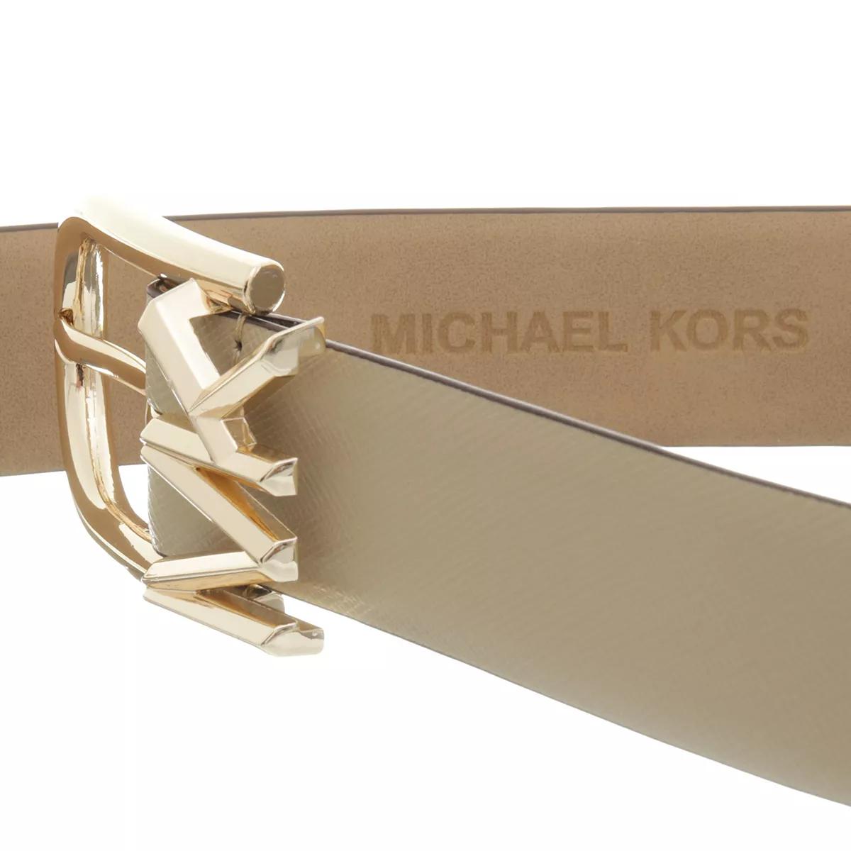 Michael Kors 32Mm Leather Belt Camel/Gold | Ledergürtel