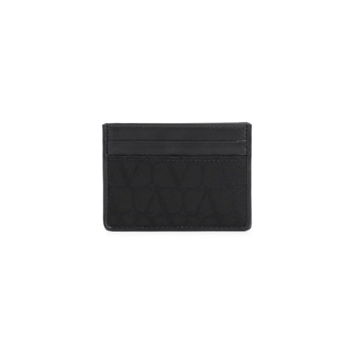 Valentino Only Card Black Leather Billfold Wallet Black Portafoglio