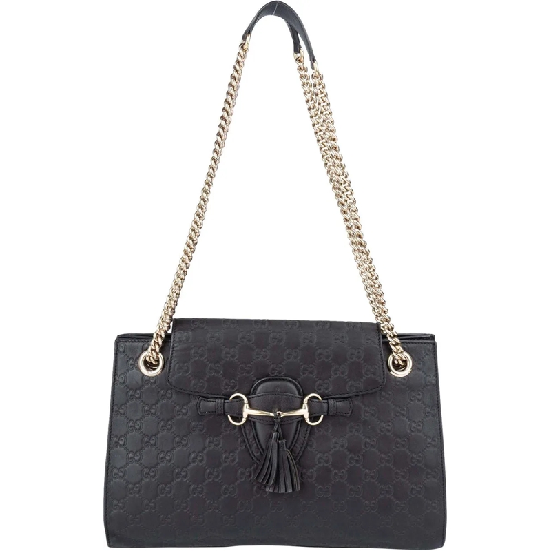 Gucci Schultertasche Gucci Leather GG Monogram Horsebit Emily Crossbody mehrfarbig