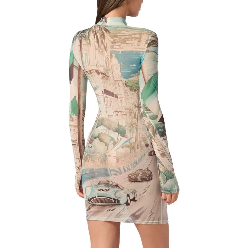 Philipp Plein Maxikleid Kleid Racing bunt(Image 2)