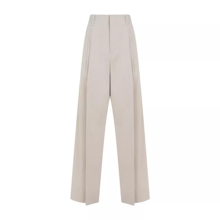 Bottega Veneta - Beige Cotton Silk Pants - Größe 38 -