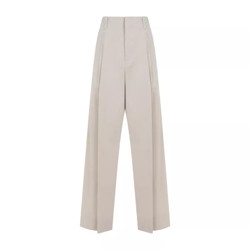 Bottega Veneta Beige Cotton Silk Pants Neutrals 