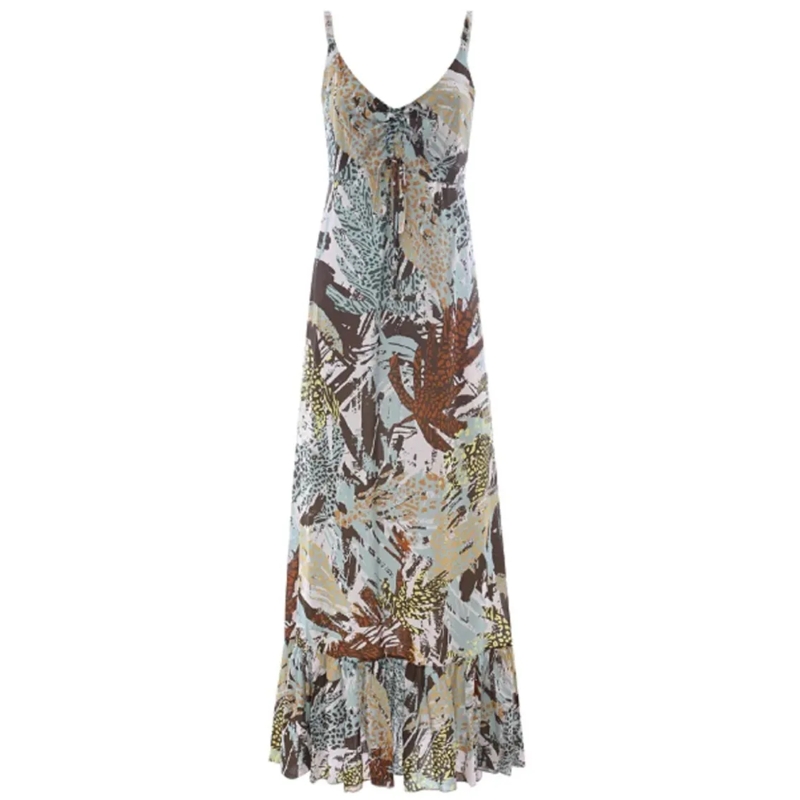 Kocca  Viscose Pleated Bottom Dress Multicolor