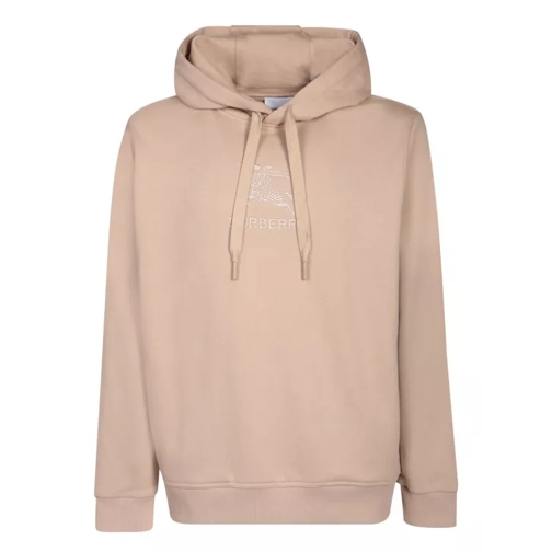Burberry Beige Hoodie With Embroidered Equestrian Knight Lo Neutrals 